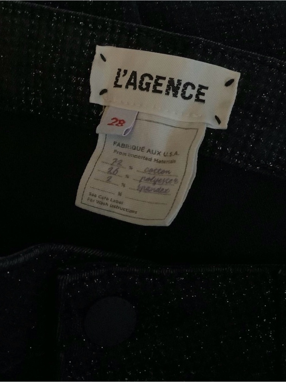 LAgence Margot High Rise Skinny Black Silver Check Shimmer Jeans
28 - Picture 7 of 9